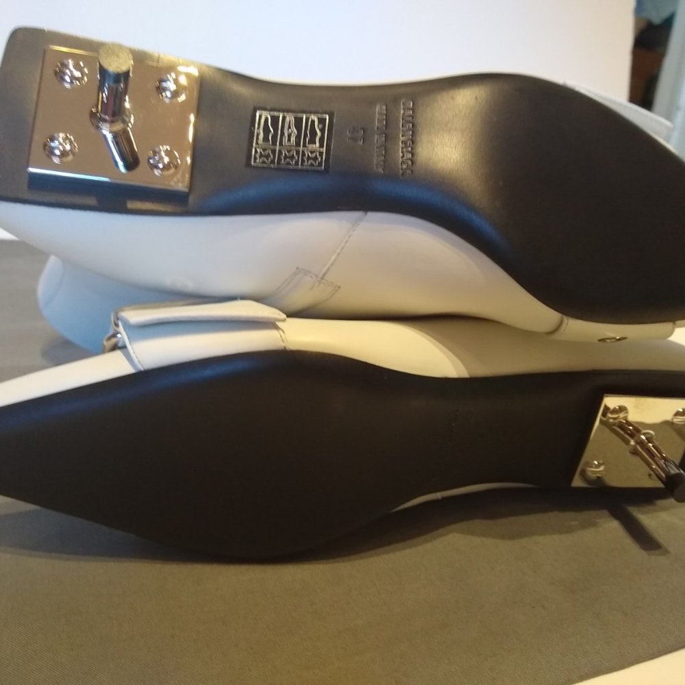 Balenciaga Square Knife Belt Boots White Kitten Heel 37 - Picture 9 of 16
